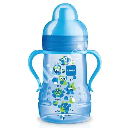 MAM TRAINER PLUS BLUE 220ML(TEAT+SPOUT SPILL FREE)