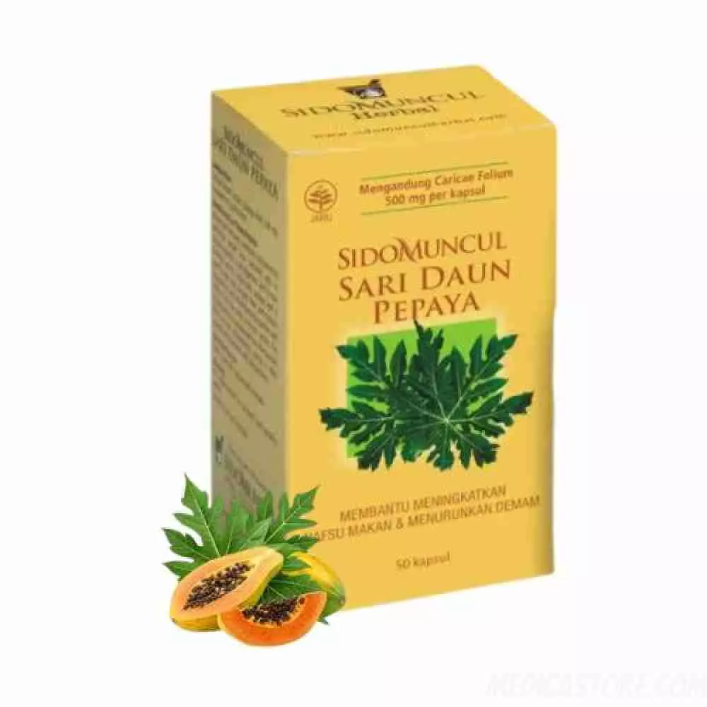 SIDOMUNCUL SARI DAUN PEPAYA 50 KAPSUL