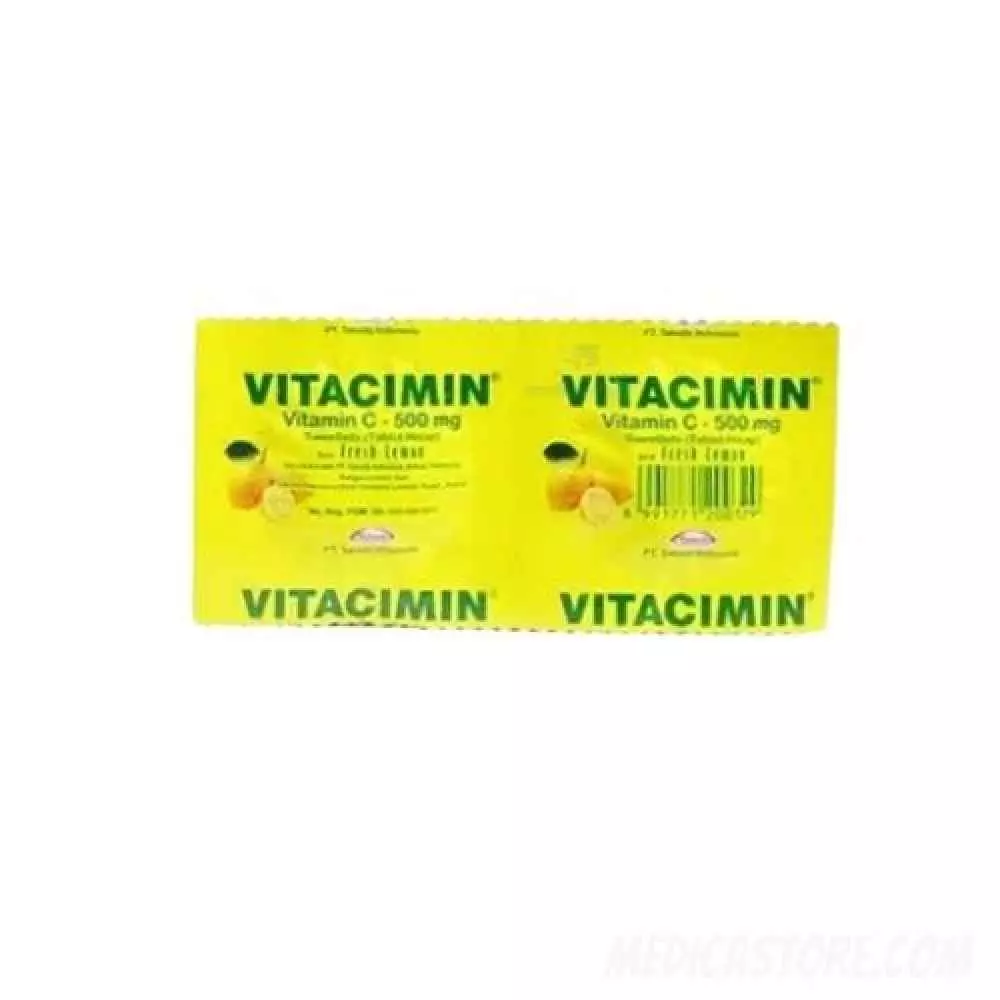 VIitacimin 500 mg Tablet Rasa Lemon 100'S