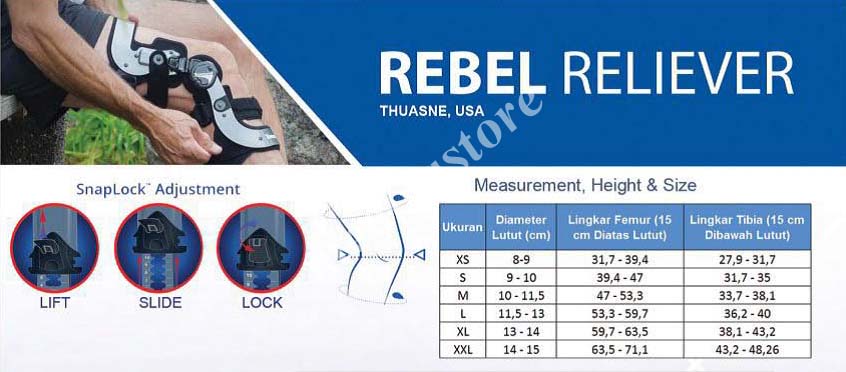 Tabel ukur Townsend Rebel Reliever
