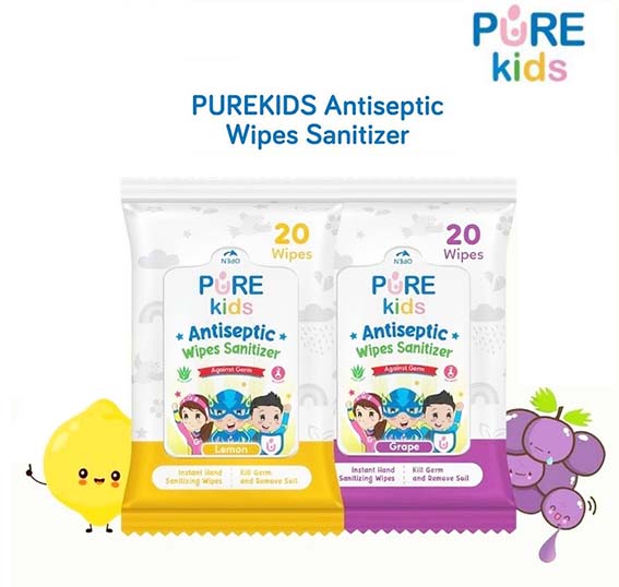 Purekids Antiseptic wipes, tissue basah antiseptik untuk bayi dan anak-anak
