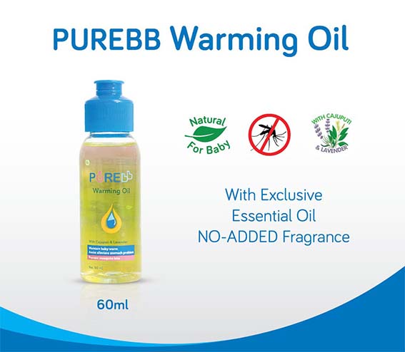PureBB Warming Oil, minyak aromaterapi untuk bayi